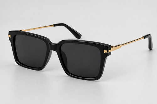 Black Essential Square Sunglasses