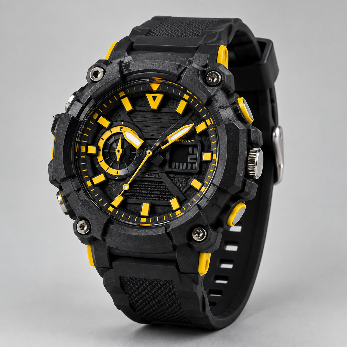 Black and Yellow Sport Watch