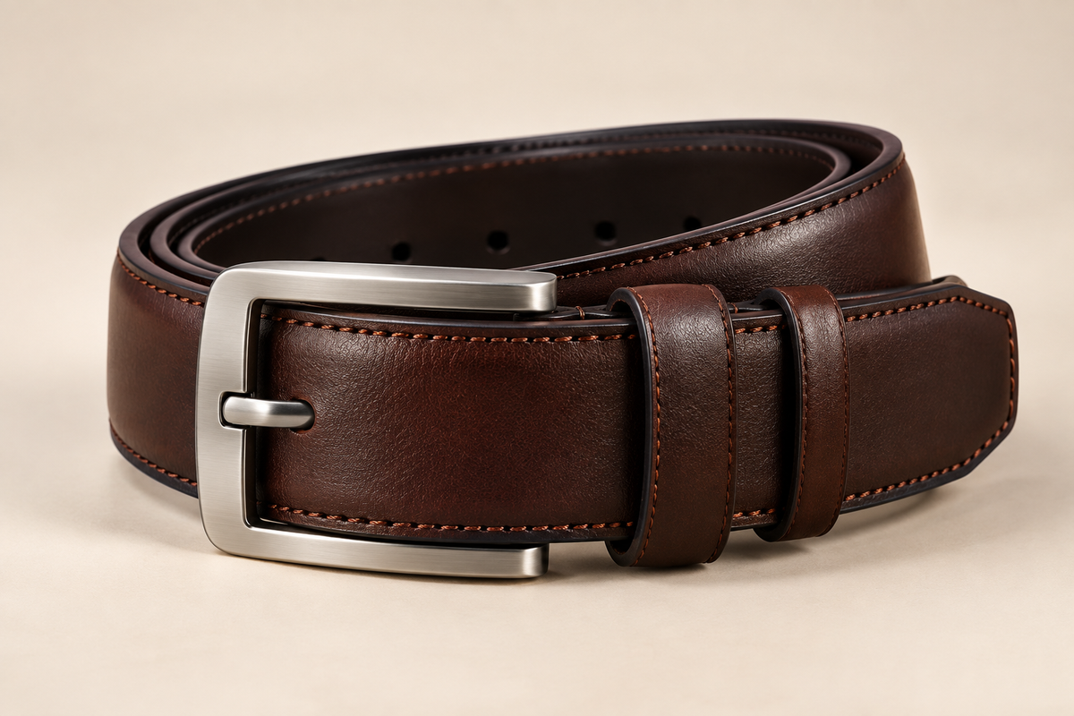 Classic brown leather belt